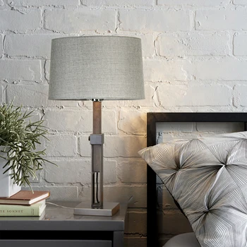 

led e27 American Iron Wood Fabric LED Lamp.LED Light .Table Light.Table Lamp.Desk Lamp.LED Desk Lamp For Bedroom Study Store
