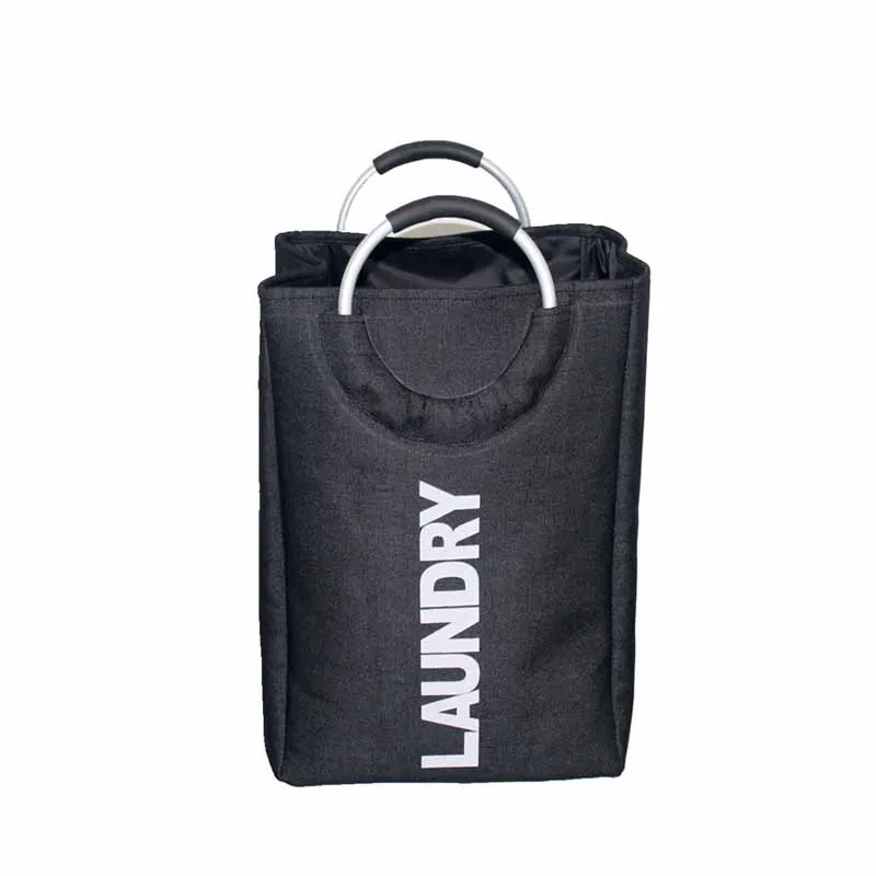 تقليد لون الكتان حقيبة الغسيل المزدوج طبقة المواد القذرة الغسيل تخزين لعب الأطفال تخزين المنزلية تخزين