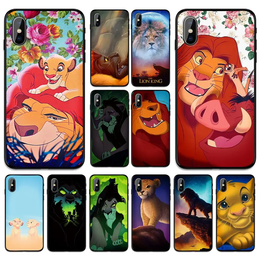 

Cartoon lion king rose Soft TPU Case Cover for Apple iPhone 6 6S 7 8 Plus 5 5S SE X XS MAX XR Silicone Cases
