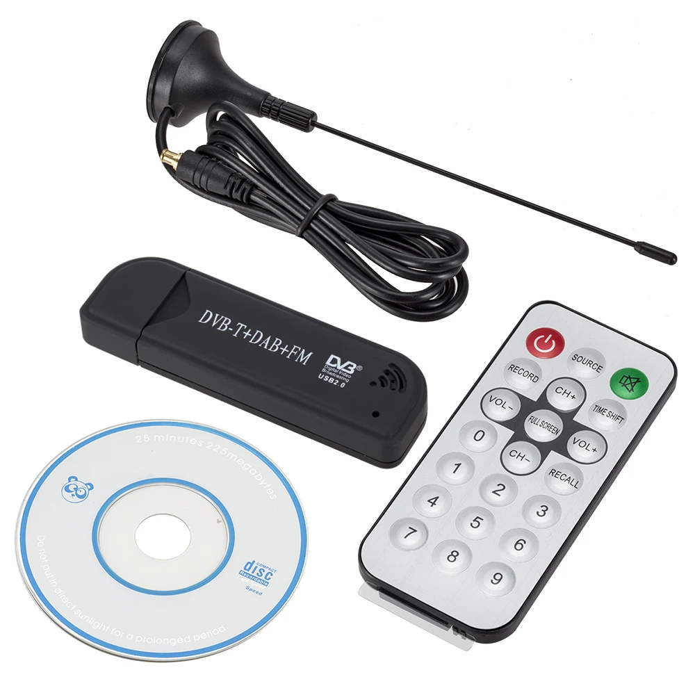 

TV Radio Receiver Stick USB 2.0 Digital DVB-T DAB FM RTL2832U FC0013B SDR Digital TV Tuner Receiver