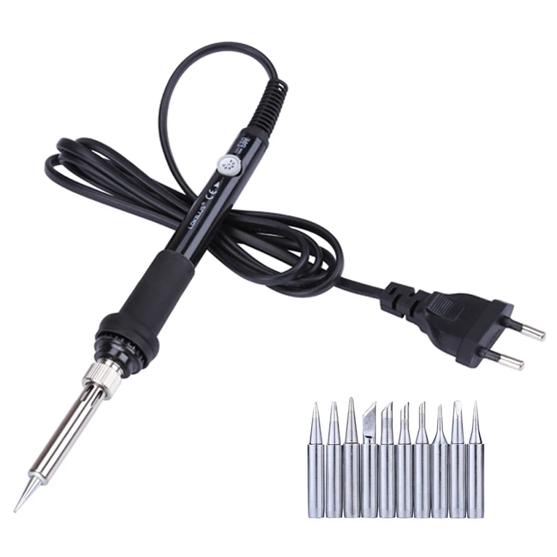 

220V/110V 60W Electrical Soldering Iron Adjustable Temperature Soldering Station Solder Tip Rework Welding Gun Tool