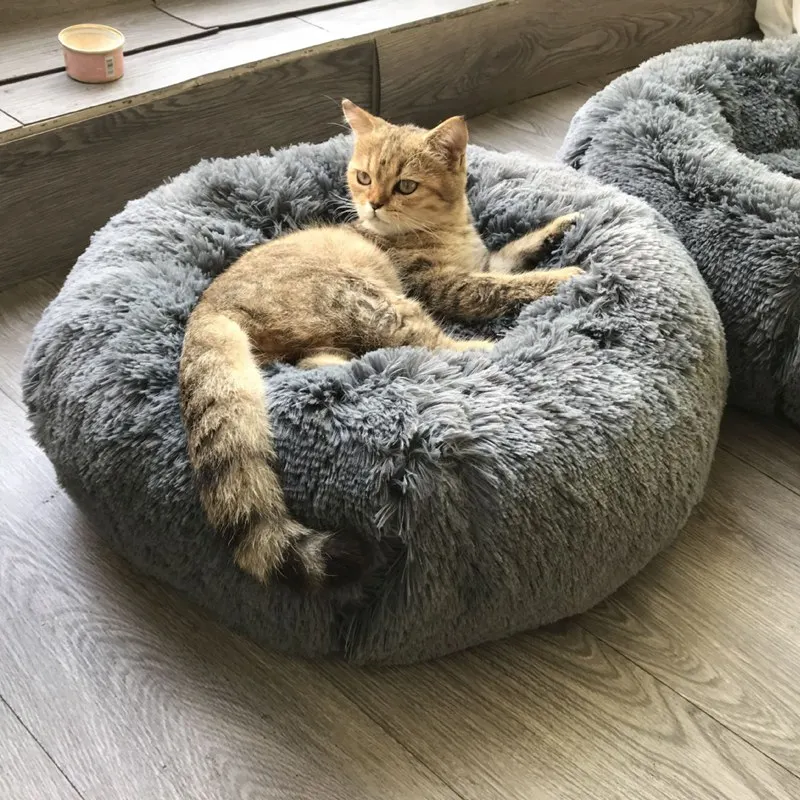 Luxury Dog Bed Winter Deep Sleep Donut Pet for Small Medium Dogs Cats Sofa Soft&ampComfy House Round Washable | Дом и сад