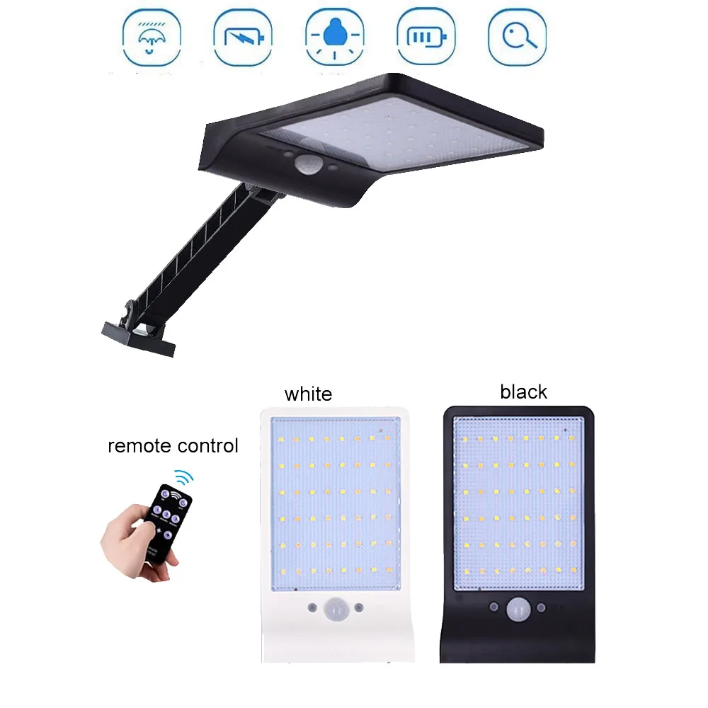 

48 led remote control rotate bracket solar street light new Outdoor LED Solar Power Street Wall Lamp PIR Motion Sens spot light