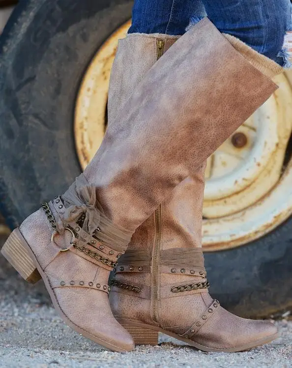 XingDeng-Lady-High-Top-Long-Rivets-Zip-Cowboy-Western-Square-Heels-Boots-Shoes-Design-European-Chain (2)