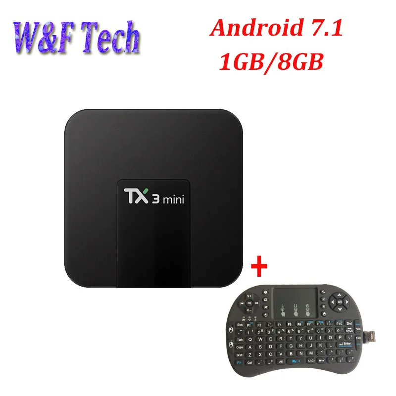 10 шт. Android 7,1 tv BOX 2 Гб 16 Гб Amlogic S905W четырехъядерный процессор поддержка H.265 4K 2,4 ГГц WiFi медиаплеер Smart Box TX3 mini 1 ГБ 16 ГБ - Цвет: 1G 8G with i8