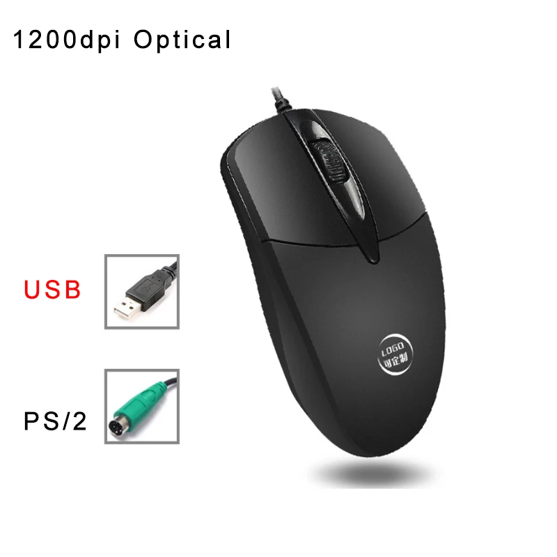 USB Wired Mouse 1200dpi Gaming Mouse PS/2 Computer Optical Mice for Home Office Desktop Laptop ZERODATE Drop Shipping types of computer mouse