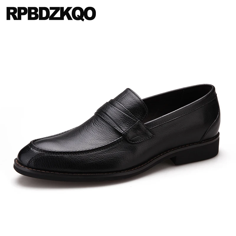 

Italian British Style Pointed Toe Dress Black Burgundy Runway Cow Skin Business Men Formal Wedding Shoes Loafers Office Brand