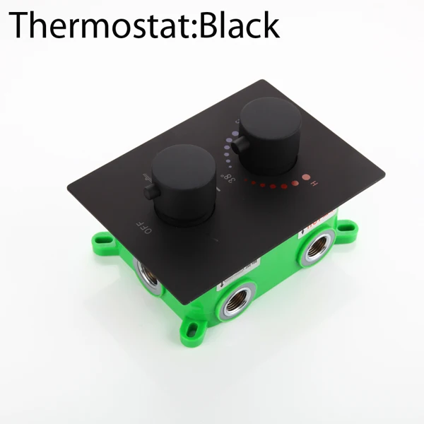 Thermostat Black 3 способа термостатического/горячего и холодного смешивания кран для ванны Высокое Качество Настенный хром/черный Ванная комната смеситель для душа клапан - Цвет: Thermostat Black