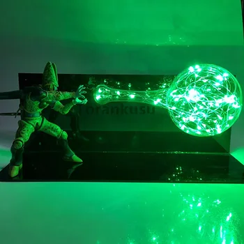 

Dragon Ball Z Cell Action Figures Super Saiyan Kamehameha Led Light Anime Dragon Ball Super Goku Cell Model Toy Figurine DBZ