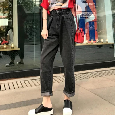 high waisted loose black pants