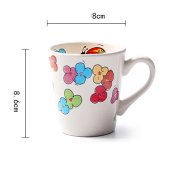 

Cute Cartoon Cups And Mug Cup Bardak Caf Coffee Ceramic Handmade White Vintage Color Mugs Milk Tea Kids Mok Cookie Gift 30M076