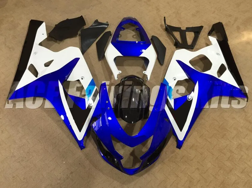 4 подарки ABS моторные обтекатели комплект подходит для Suzuki GSXR600 GSXR750 GSX-R600 R750 04 05 K4 2004 2005, цвет синий, белый, черный