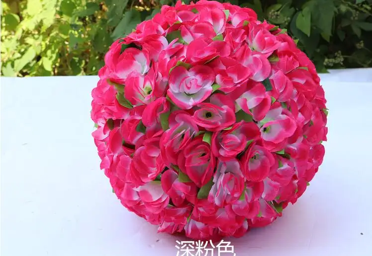 Упаковка из 10 11 ''атласный цветок шар романтические шары из роз для свадебной вечеринки праздничное украшение - Цвет: hot pink