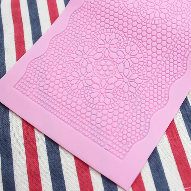 High Quality Pink Lace Fondant Molds Silicone Baking Mats Decoration