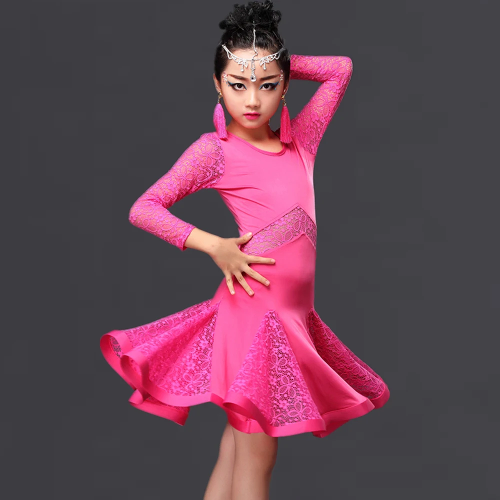 2017 детское платье для латинских танцев девочек 3 цвета Vestido Baile Latino танцевальный