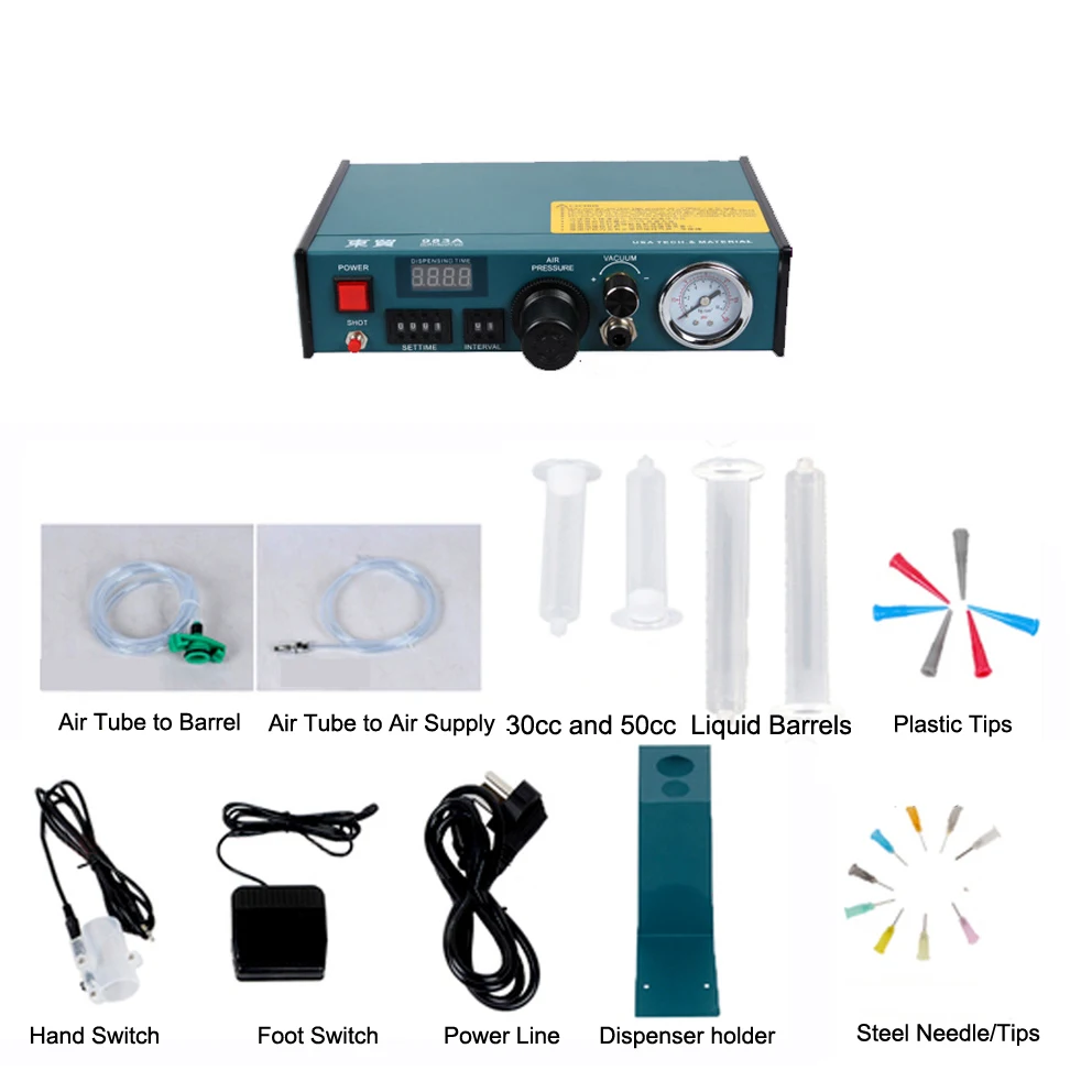 1-78 PSI Auto Glue Dispenser 110V 983A PCB Solder Paste silica gel Liquid Adhesive Controller Fluid Dropper | Инструменты