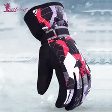 Лыжные перчатки Lurehooker для девочек и мальчиков, женские спортивные ветрозащитные перчатки для сноуборда, мужские водонепроницаемые зимние теплые лыжные перчатки