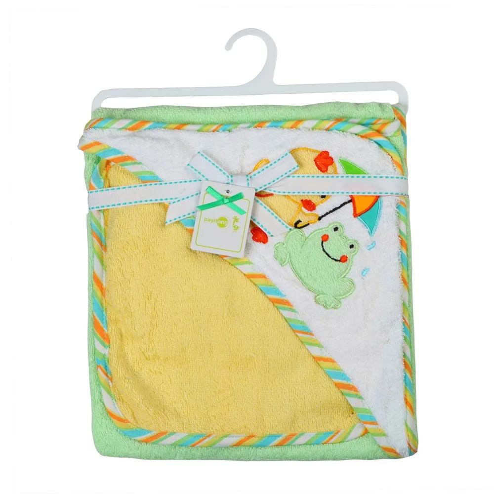 Детский банный халат с капюшоном и рисунками животных Детская мультяшная