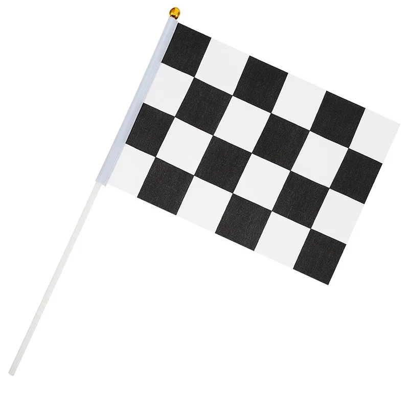 

10 Piece/Lot Checkered Flag Hand Signal Flags Black and White Chequered Racing Flag Celebration Birthday Party