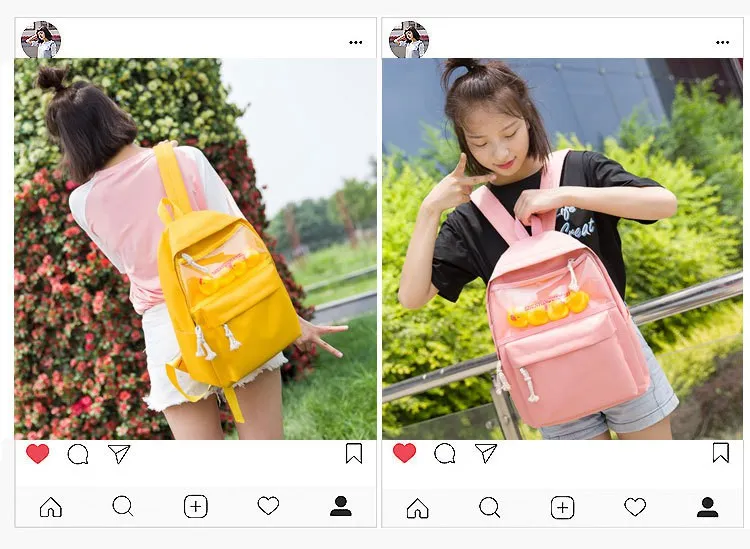 Pato Mochila Saco de Ombro Ocasional Da
