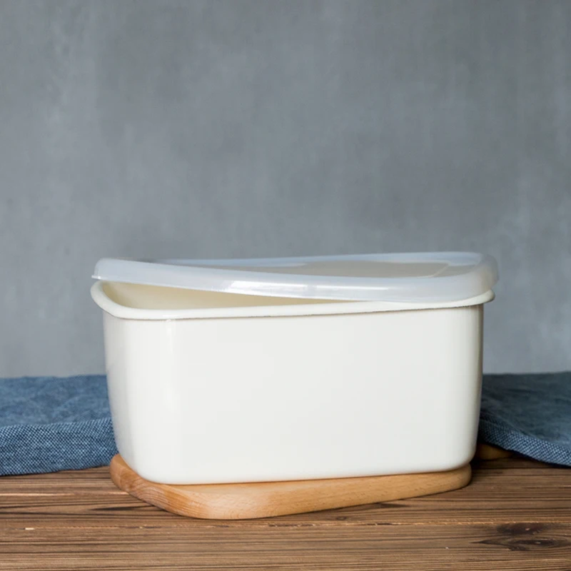  Japanese style porcelain enamel large capacity fresh keeping box kitchen food lunch box refrigerato - 32901972160