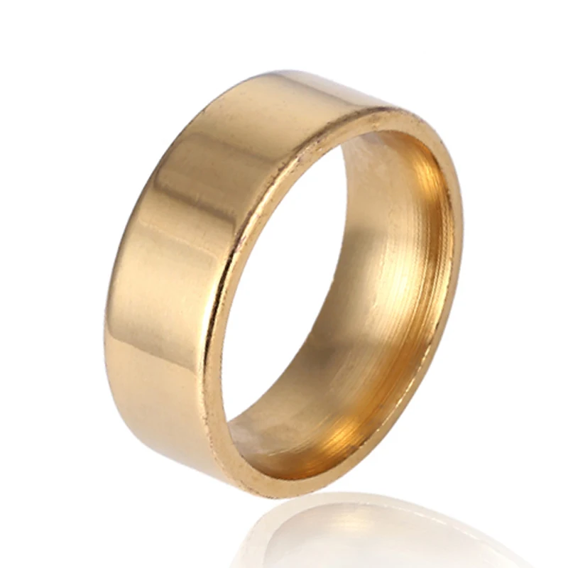 

Light Version Wide Rings 316L Stainless Steel Men Women Ring Jewelry Wholesale Lots Size 7 -11 Gold&Sliver Plated Rings