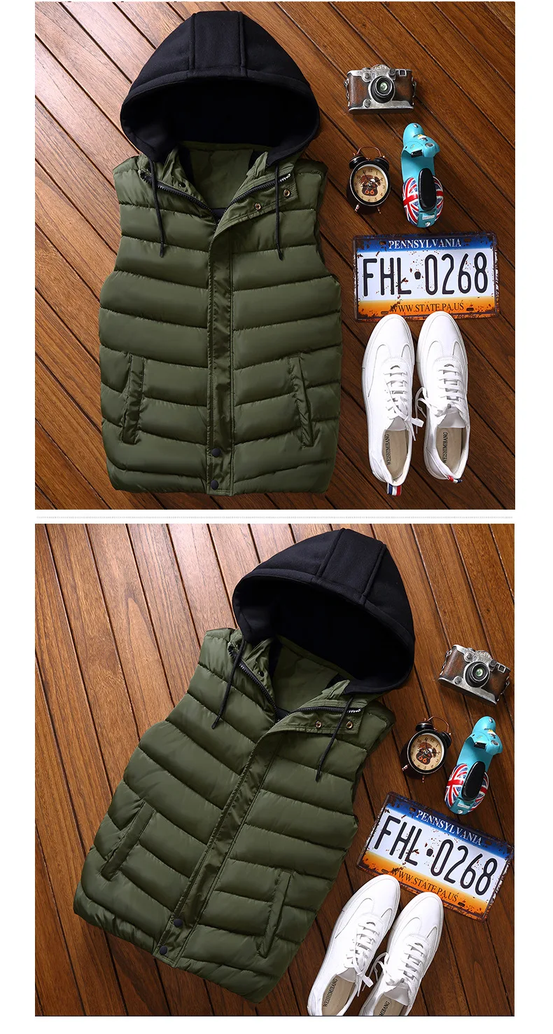 Уличная зимняя брендовая мужская хлопковая жилетка без рукавов куртка тонкая походная куртка пара однотонная жилетка с хлопковой подкладкой