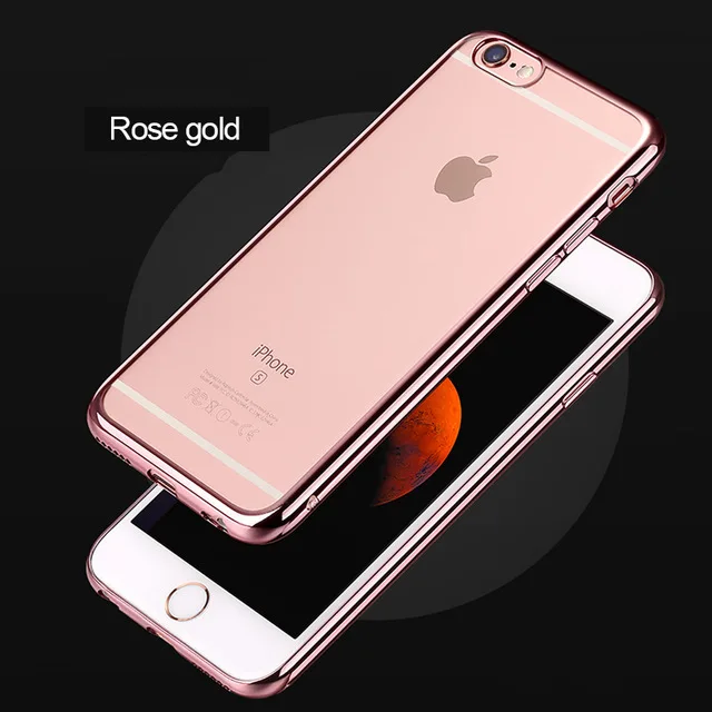 100 шт/партия, для iPhone 7, 7plus 6 6 S, мягкая прозрачная задняя крышка из ТПУ, чехол для всего тела, сумка, чехлы для iPhone 8 8 Plus X - Цвет: Rose Gold