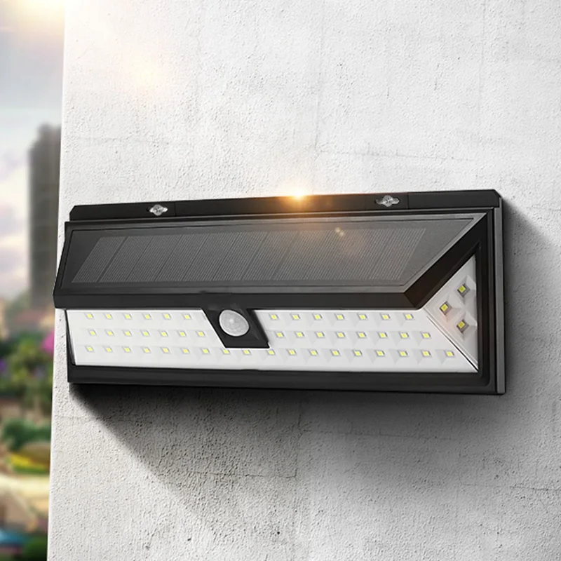 Solar Power 6W PIR Motion Sensor 54 LED Solar Light Outdoor Garden Light Waterproof Security Wide