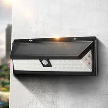 Solar Power 6W PIR Motion Sensor 54 LED Solar Light Outdoor Garden Light Waterproof Security Wide Angle Wall Lamp
