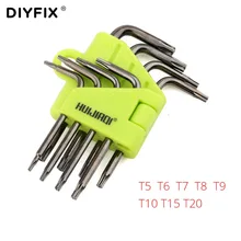 DIYFIX Mini Torx klucz gwiazda klucz śrubokręt zestaw T5 T6 T7 T8 T9 T10 T15 T20 dla Macbook/Xbox one/PS4/HDD zestaw narzędzi do naprawy