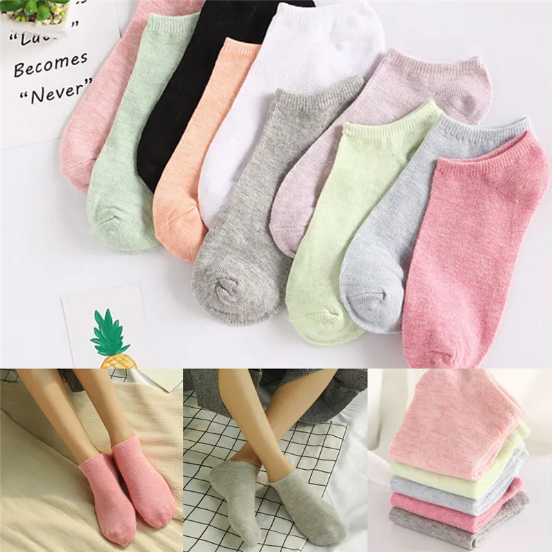10 Pairs Candy Fashion Autumn Winter Warm Socks Women Socks Ankle Boat Short Socks Thin Ankle Invisible Socks For Girl