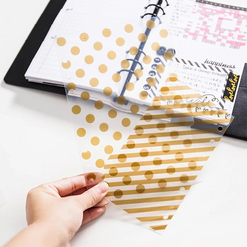 Fromthenon спиральные разделители ноутбуков для Filofax Notebook A6 прозрачные ПВХ золотые 6