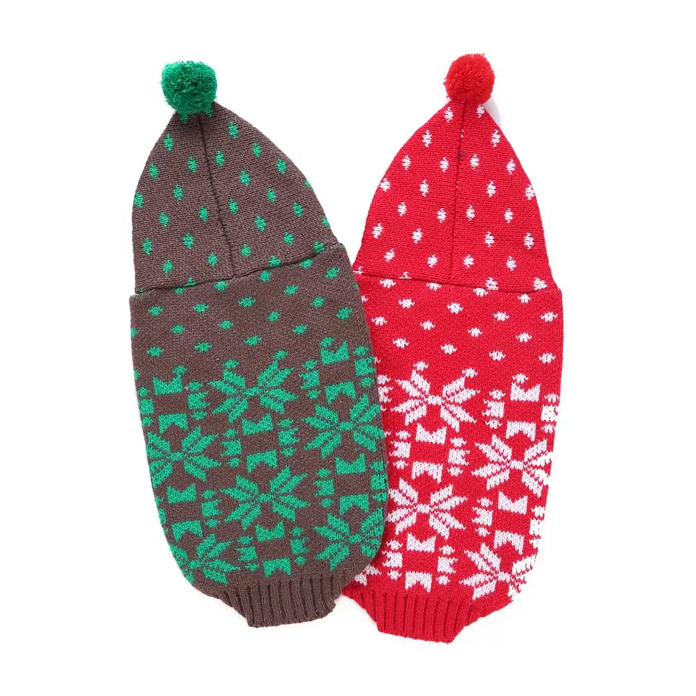 

New Pet Dog Sweater Hoodie Clothes Christmas Snowflake Knitted Dog Sweater Pet Holiday Festivel Warm Autumn Winter Pet Clothes