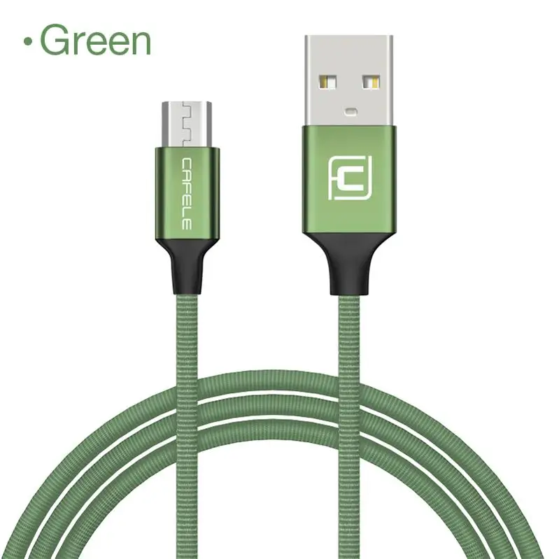 Cafele Micro USB кабель для зарядки мобильного телефона для samsung Xiaomi huawei кабель синхронизации данных Android Micro кабель 30 120 180 см - Цвет: Green
