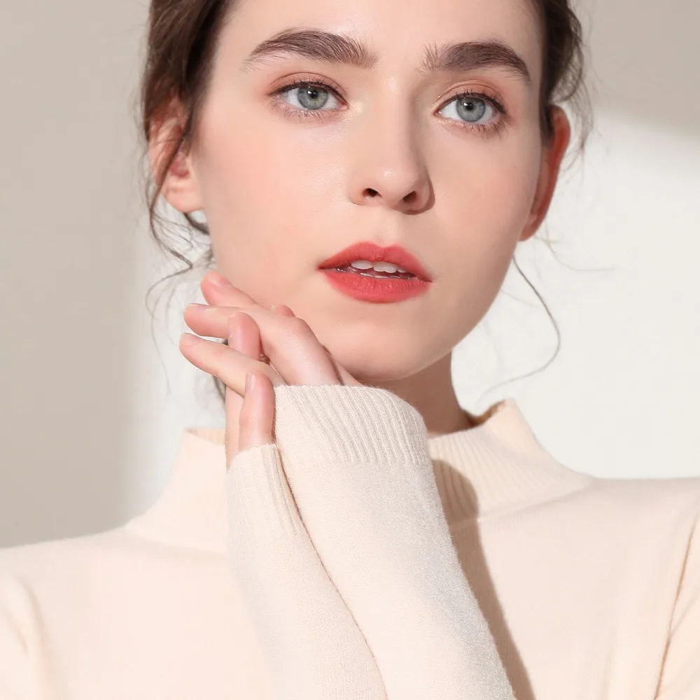 Autumn and winter wool sweater female half-high collar long-sleeved casual pullover soft and comfortable sweater anti-pilling Autumn and winter wool sweater female half-high collar long-sleeved casual pullover soft and comfortable sweater anti-pilling