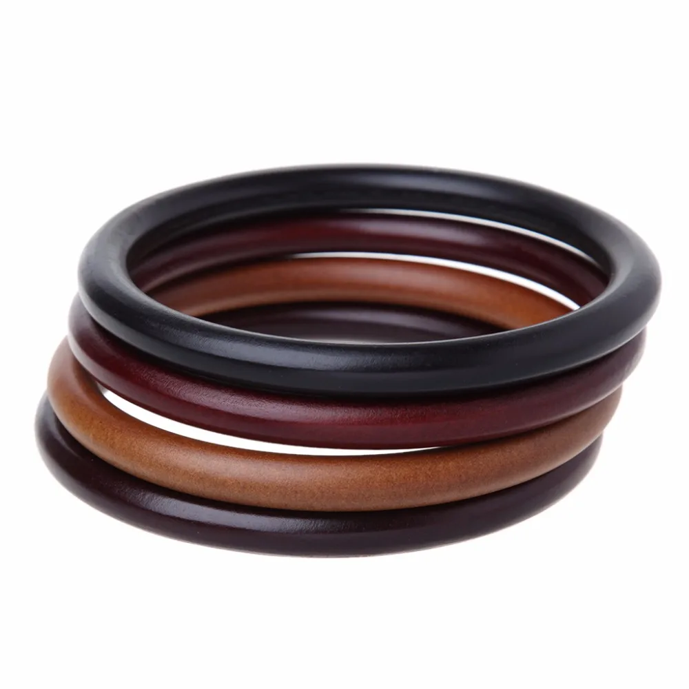 THINKTHENDO 4 Color Round Wooden Handle for Handmade Handbag DIY Tote Purse Frame Making Bag Hanger High Quality Hot