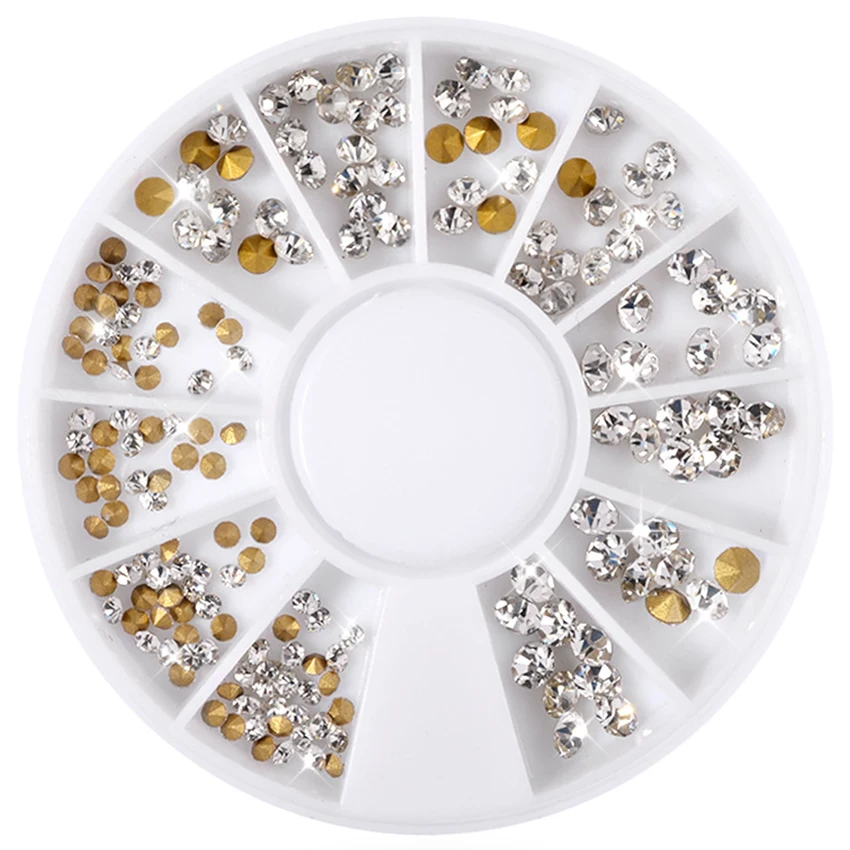 1 Box Clear Rhinestones Shining 3D Sharp Bottom UV Gel Decoration DIY