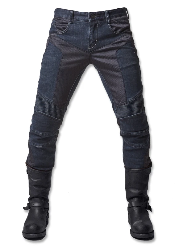 

Straight Slim uglyBROS JUKE UBP-01 Jeans Men's Summer Mesh Motorcycle Jeans Motorcycle Protective Pants Racing blue Pants