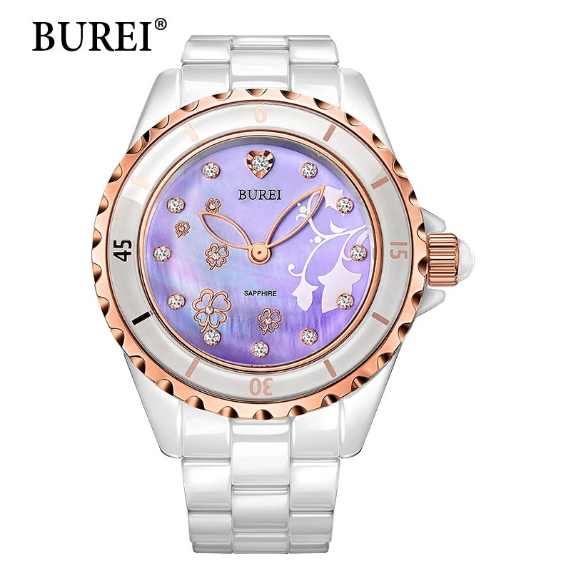 Prix pour Burei femmes montre top mode montre-bracelet forme ronde en céramique étanche filles horloge classique facile read femelle montres vente chaude Prix pour Burei femmes montre top mode montre-bracelet forme ronde en céramique étanche filles horloge classique facile read femelle montres vente chaude