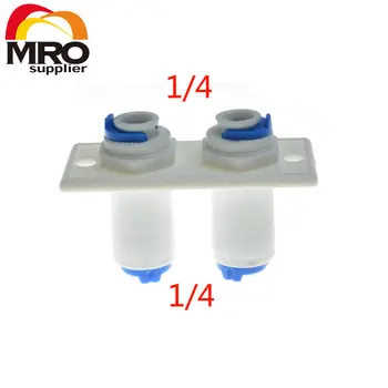 

1/4" OD Hose Connection Double Bulkhead Quick Connector RO Water Reverse Osmosis Aquarium System Connection Fittings ST028