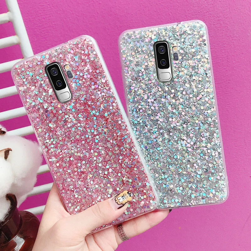 

QINUO Bling Crystal Phone Case For Samsung Galaxy J3 J4 J5 J6 Plus J7 Pro Prime 2017 2018 On5 On7 2016 Glitter Soft Back Cover