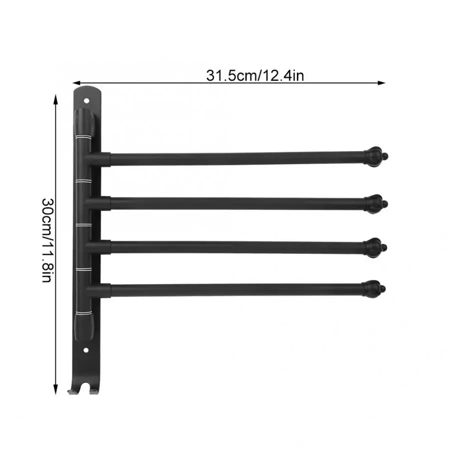 4 поворотные вращающиеся стойки для полотенец, держатель для полотенец для ванной комнаты, вешалка для полотенец, крючок, органайзер для ванной комнаты, подвесная полка для хранения полотенец - Цвет: Four Poles