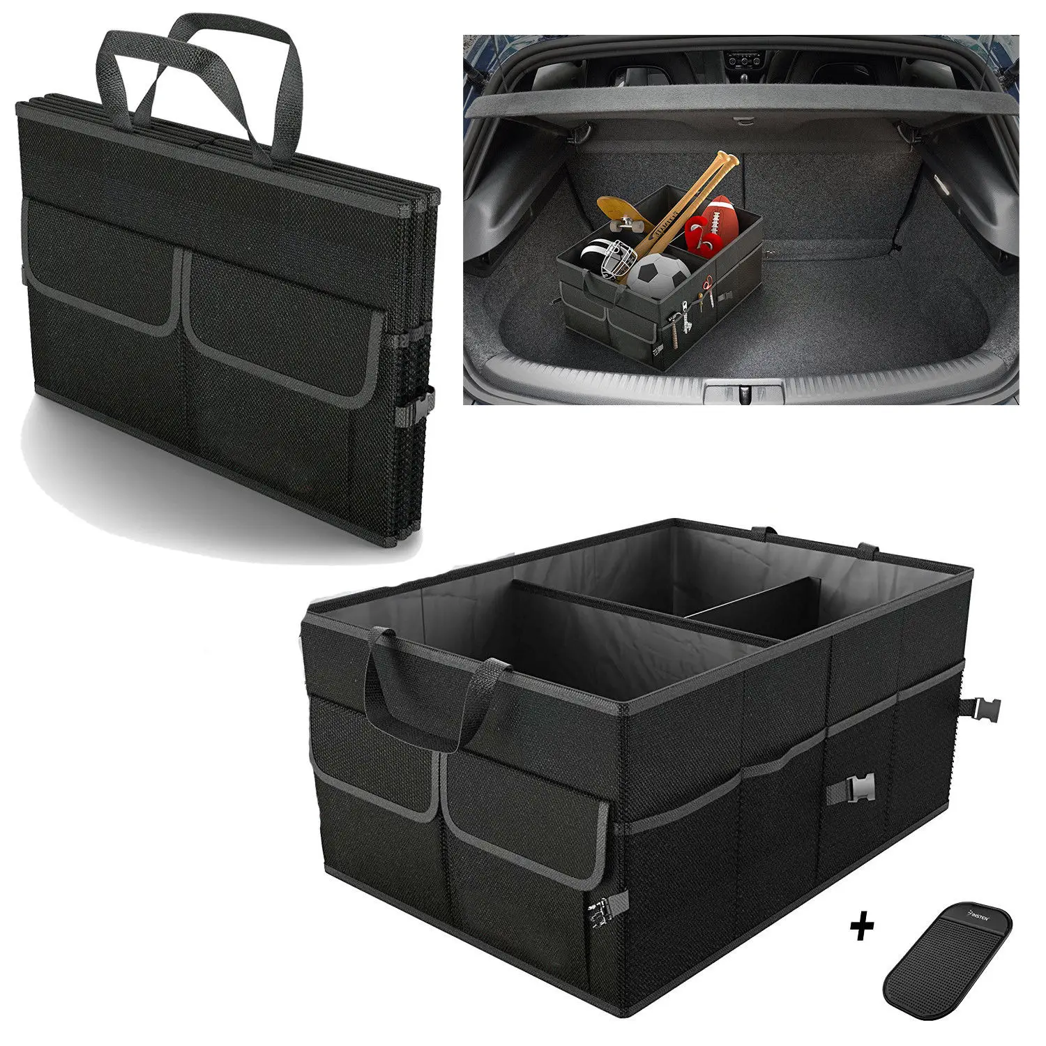 Car Storage Collapse Bin Bag Eco-Friendly Super Strong Collapsible Cargo Storage Box Sundries Organizer For Auto SUV Trunk Box