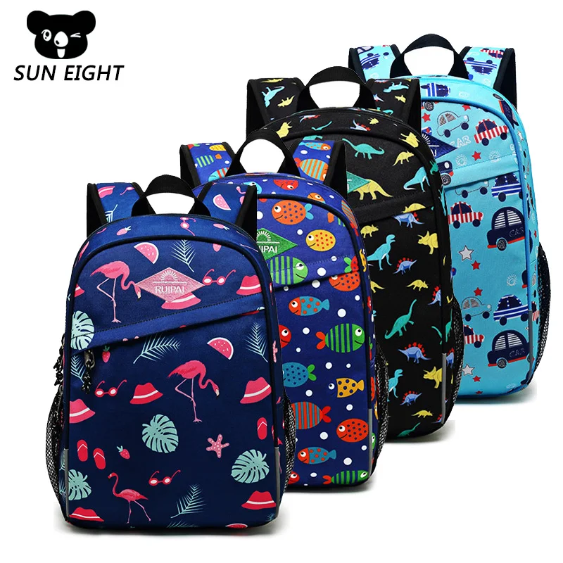 

SUN EIGHT 2019 New Kids School Bags For Girls/Boys Cartoon Waterproof School Backpacks Primary Schoolbag Travel Bags For Child