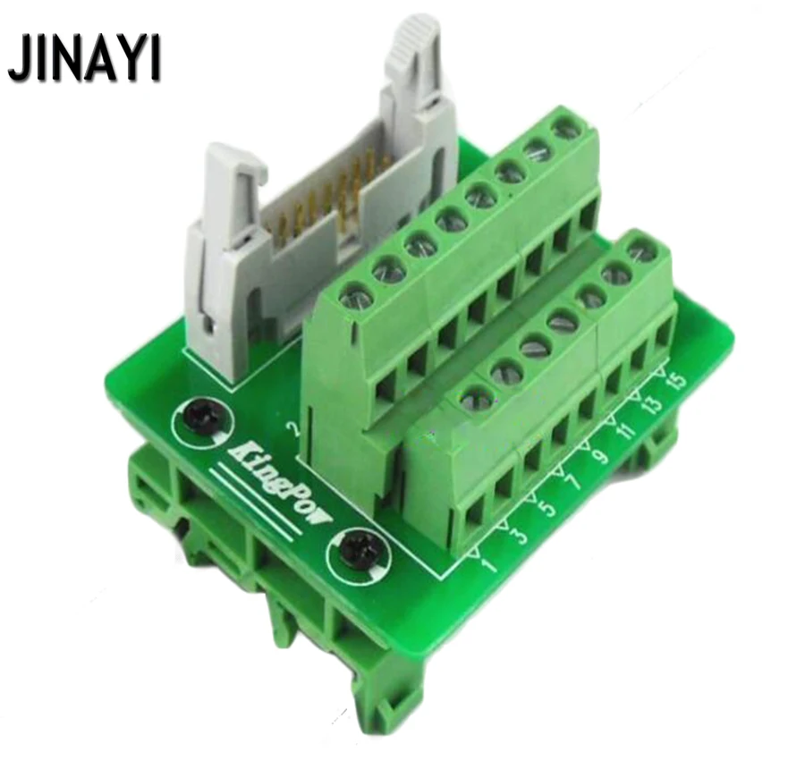 

IDC 16 Pin IDC16P Male Terminal Block Breakout PLC Relay Terminals DIN Rail Mounting Adapter Connector