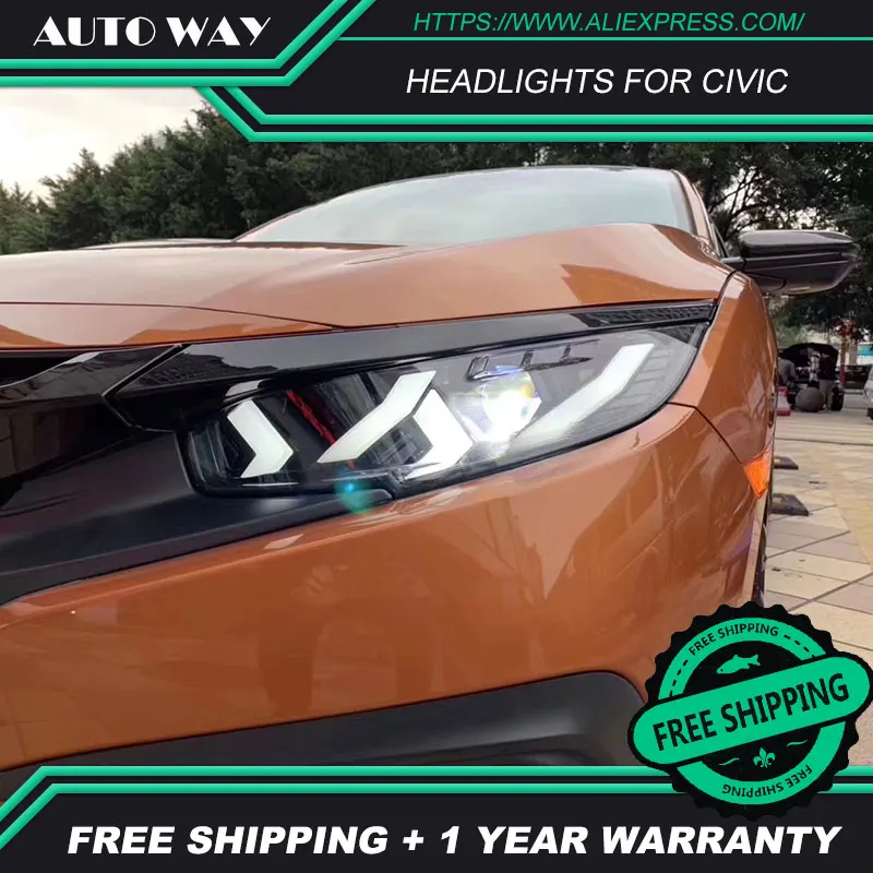 Автомобильный Стайлинг, задние фары, чехол для Honda CIVIC, фары G10 MK10 Bugatti, фары, светодиодный фонарь для бега, светодиодный задний фонарь