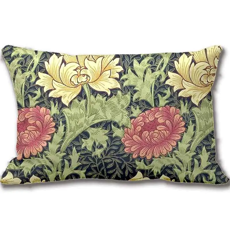 Винтажный цветочный художественный чехол для подушки с изображением хризантемы Вильяма Морриса, декоративная наволочка для подушки, чехол для подушки на заказ, подарок от Lvsure
