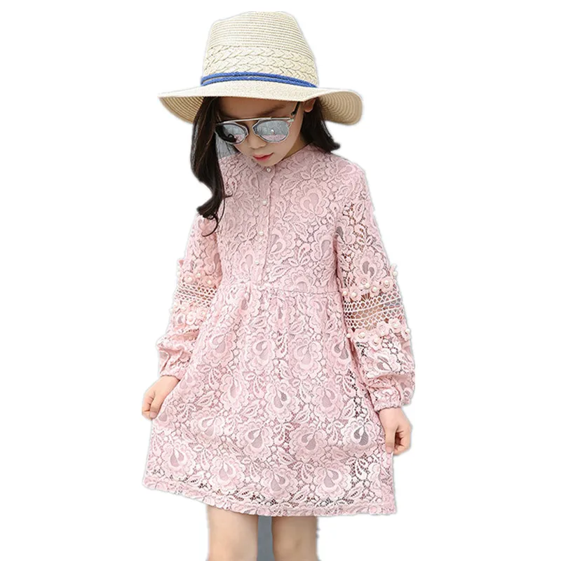 Clothes for Girls Lace Long Sleeve Children Thick Princess Dress Autumn Winter Prom Girl Party Dresses | Детская одежда и обувь
