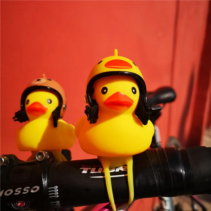 Small Bicycle Bell Yellow Duck Bicycle Light Head Lights Mountain Bike Handlebar Cartoon Ring Bike Accessories Ordingary Bell